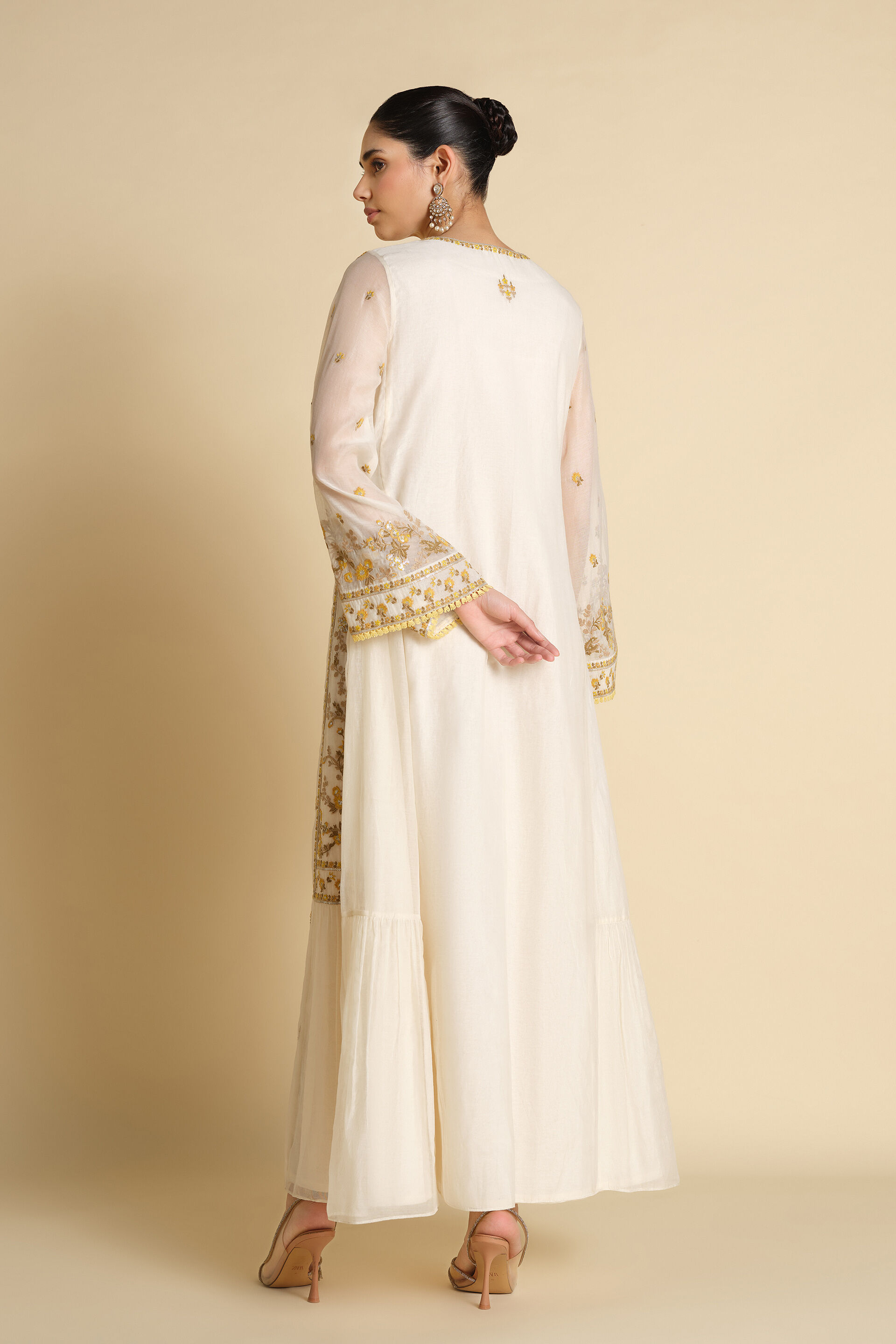Vriddha Embroidered Mul Kaftan - Natural, Natural, image 2